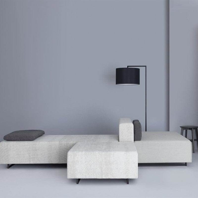 Modern Floor Lamp with Round Fabric Shade - Atmosphere Norenza