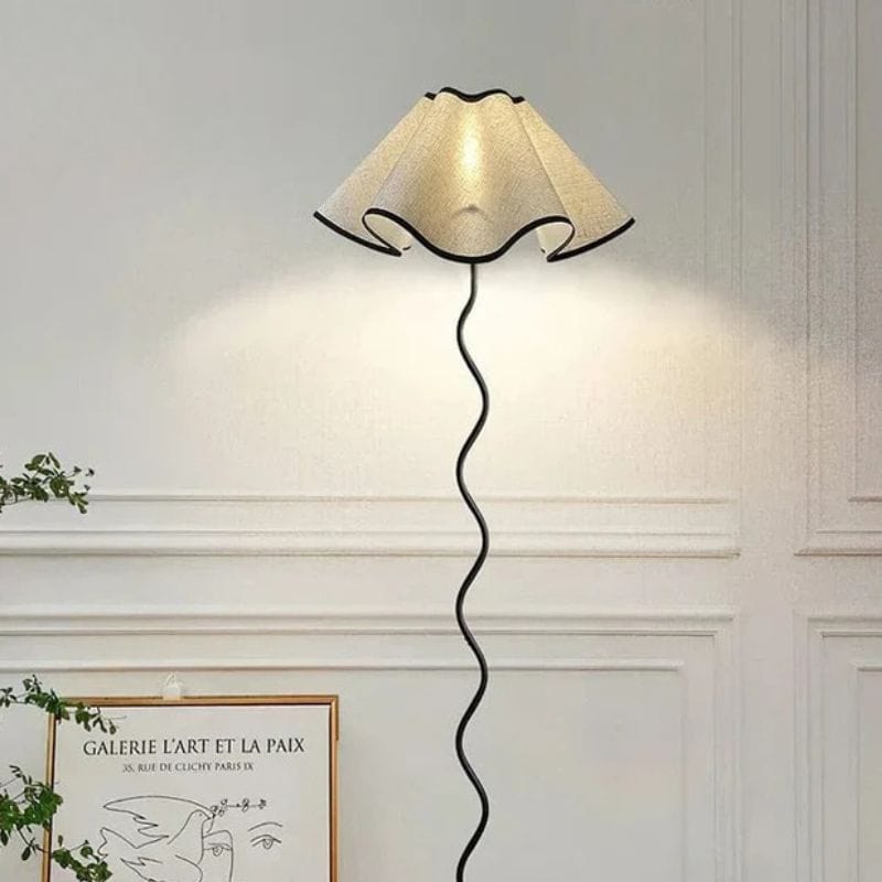 Modern Floral Fabric Floor Lamp Norenza