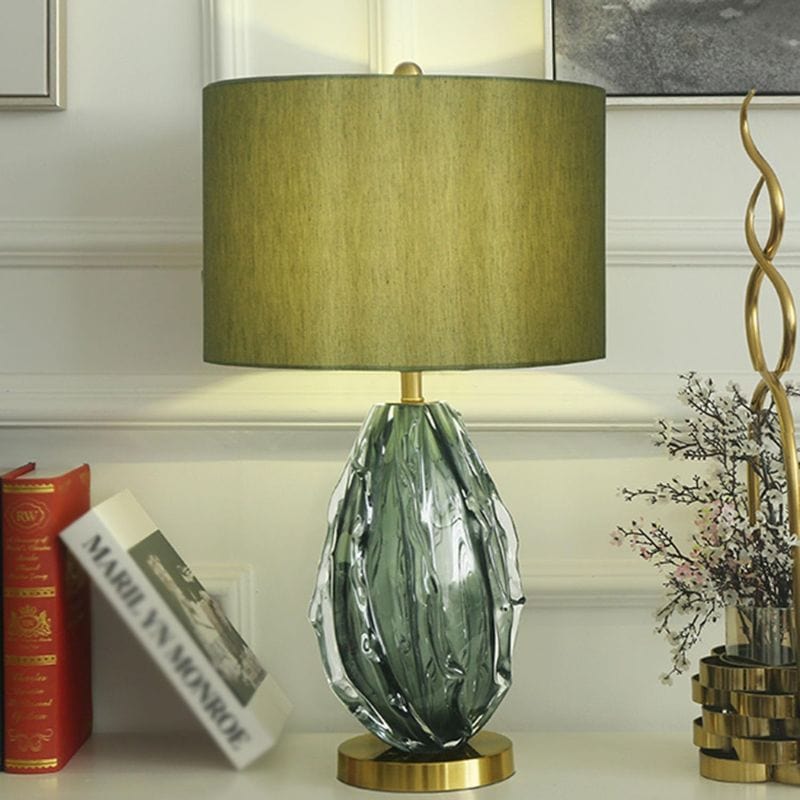 Modern Glass LED Table Lamp with Cylindrical Shade Norenza