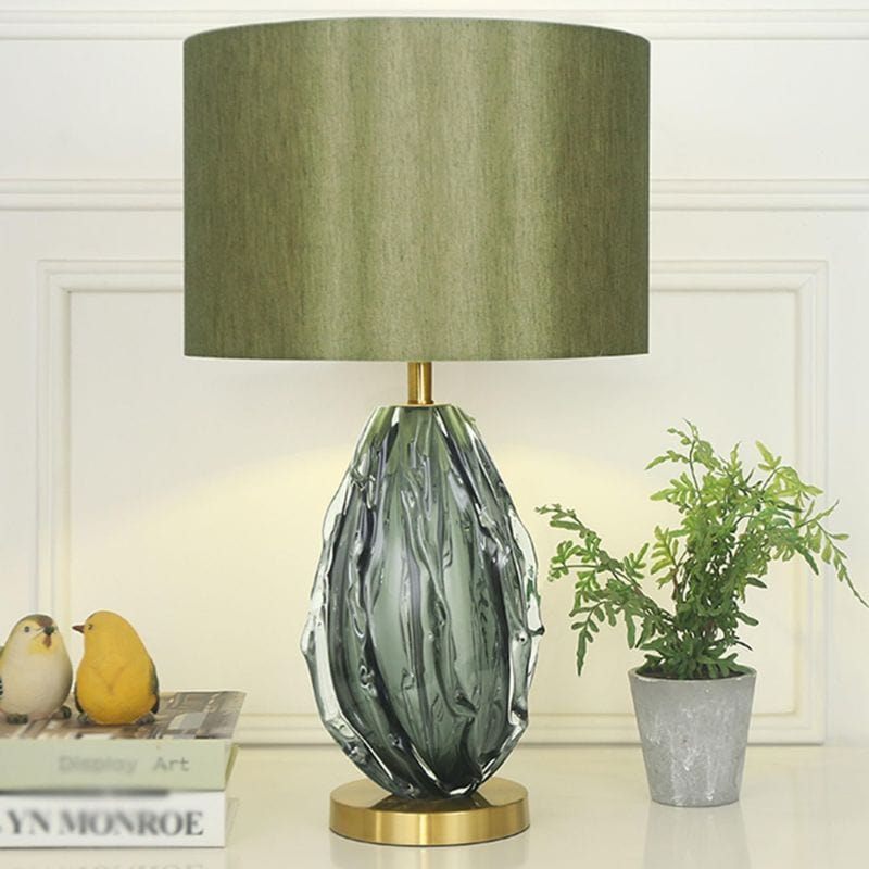 Modern Glass LED Table Lamp with Cylindrical Shade Norenza