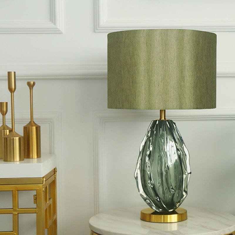 Modern Glass LED Table Lamp with Cylindrical Shade Norenza