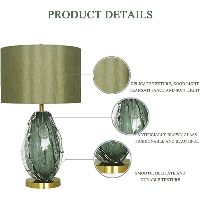 Modern Glass LED Table Lamp with Cylindrical Shade Norenza