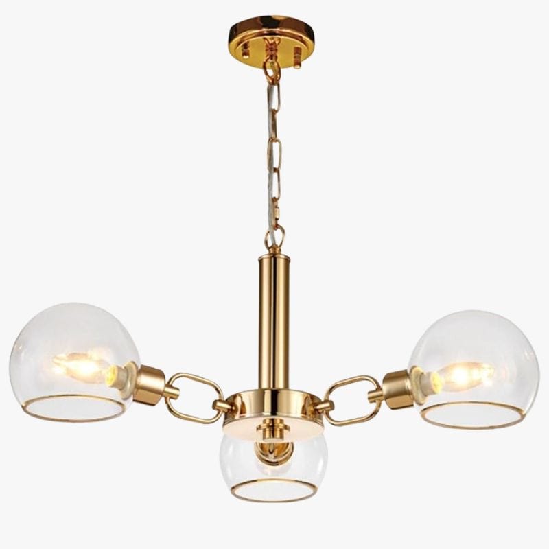Modern Gold Chandelier with Glass Balls 3 lights Norenza