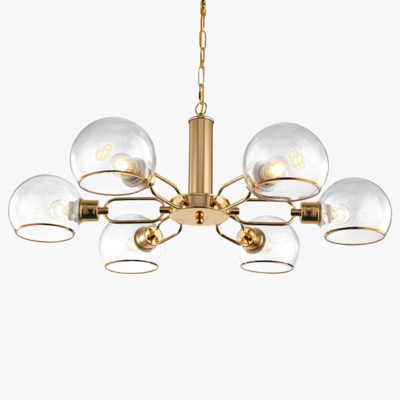 Modern Gold Chandelier with Glass Balls 6 lights Norenza