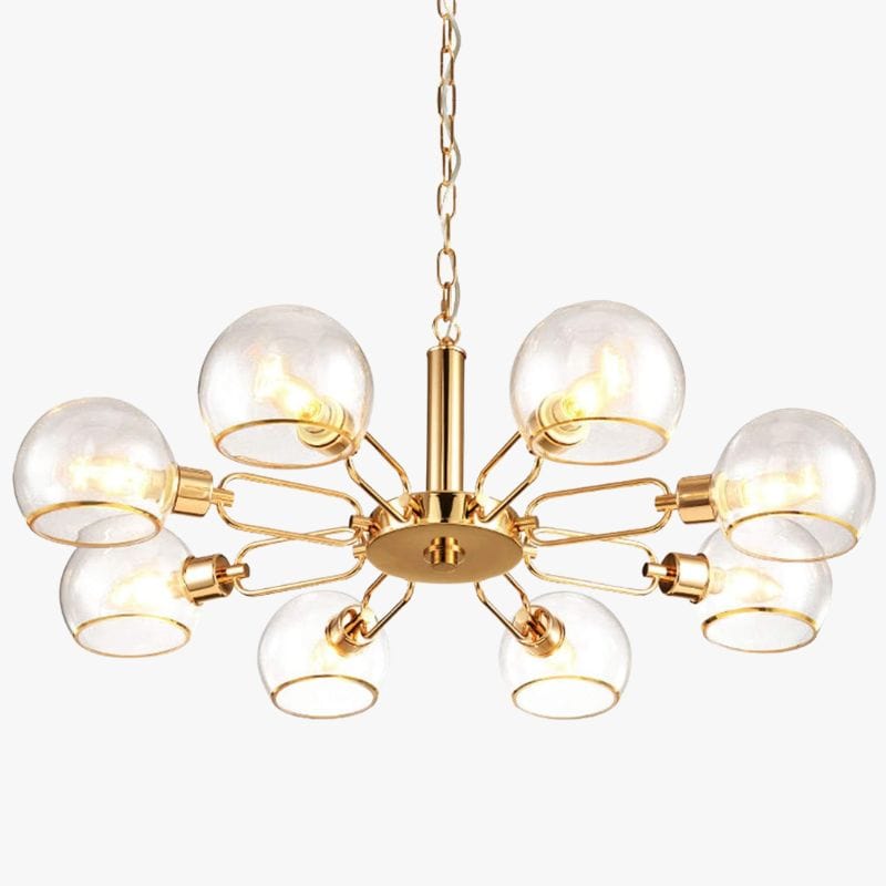 Modern Gold Chandelier with Glass Balls 8 lights Norenza