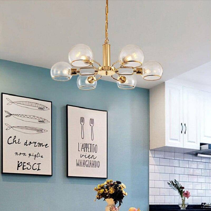 Modern Gold Chandelier with Glass Balls Norenza