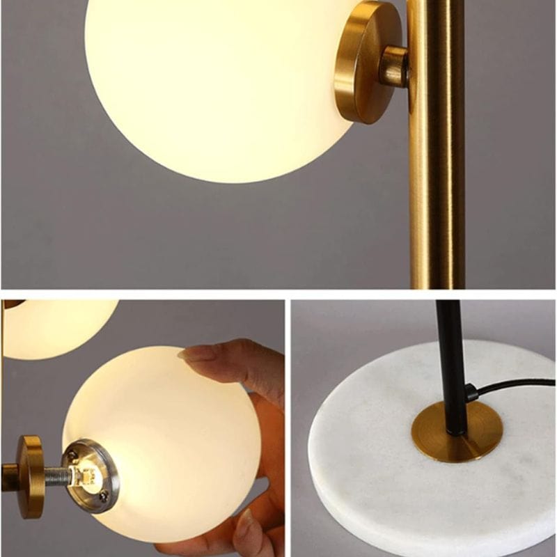 Modern Gold LED Floor Lamp with Glass Sphere Norenza