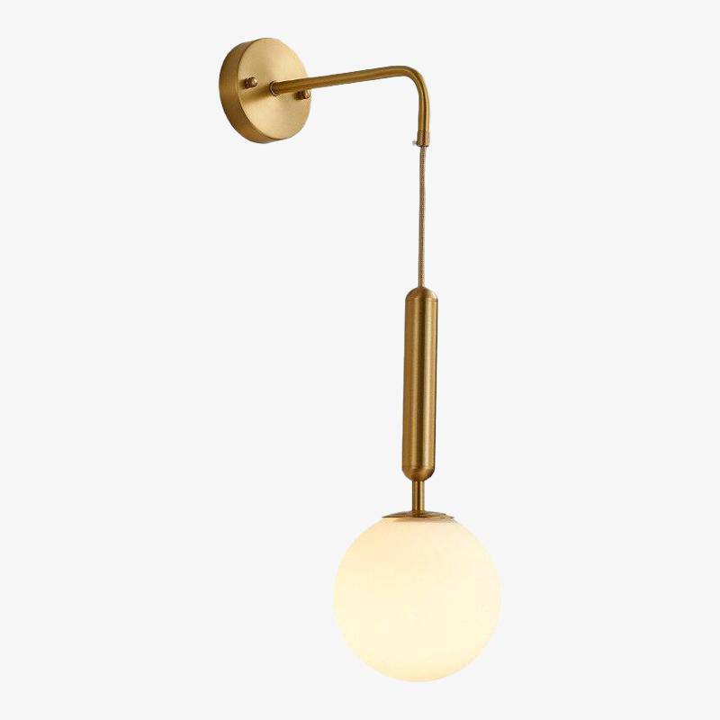 Modern Gold LED Wall Sconce with Glass Orb Shadow Norenza
