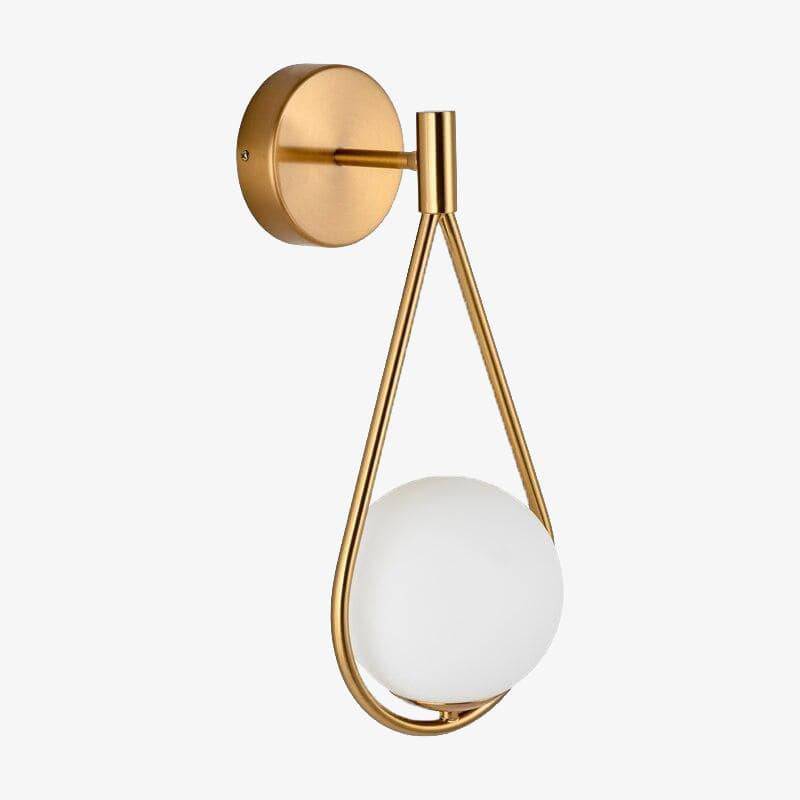Modern Gold LED Wall Sconce with White Globe Norenza