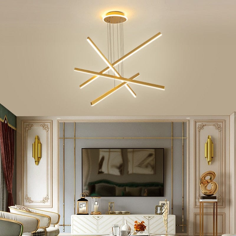 Modern Gold Star-Shaped LED Chandelier Alaikari Norenza