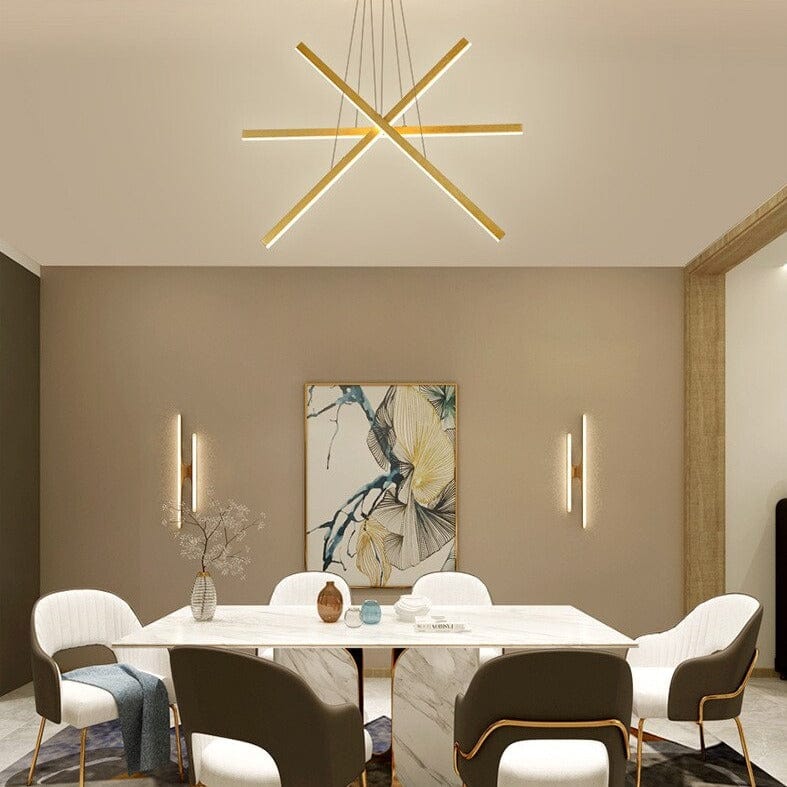 Modern Gold Star-Shaped LED Chandelier Alaikari Norenza