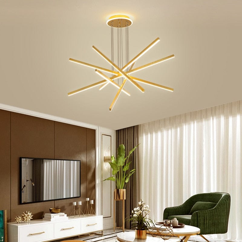 Modern Gold Star-Shaped LED Chandelier Alaikari Norenza