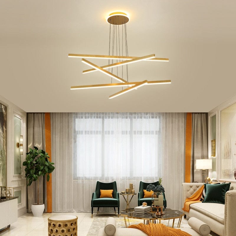 Modern Gold Star-Shaped LED Chandelier Alaikari Norenza