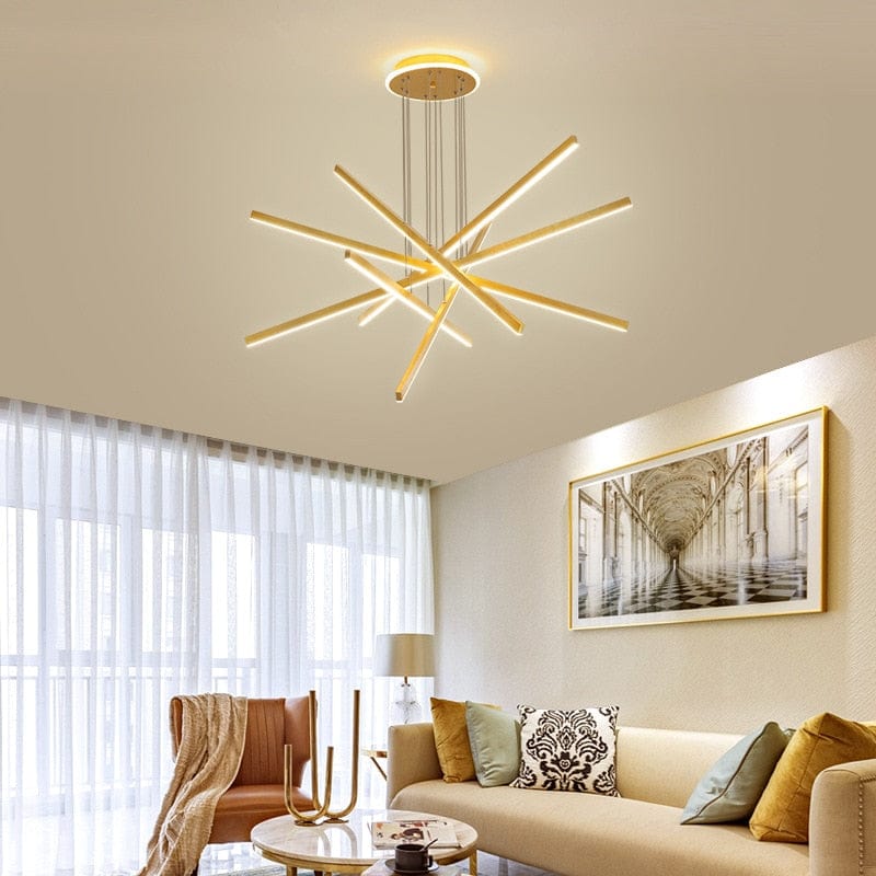 Modern Gold Star-Shaped LED Chandelier Alaikari Norenza