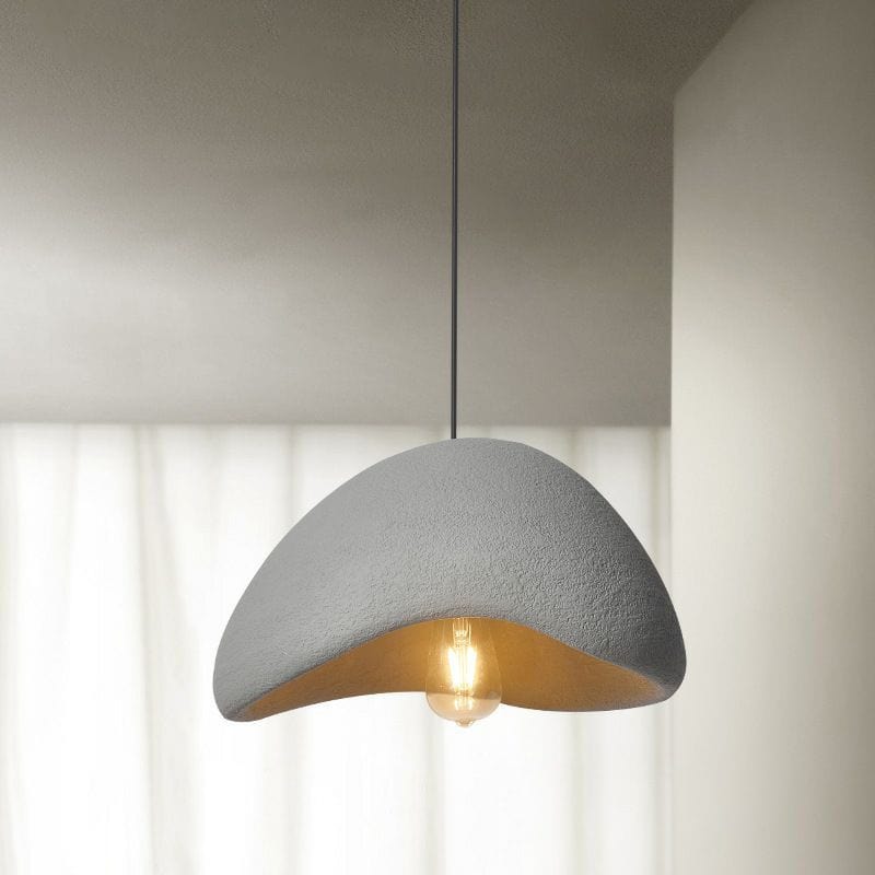 Modern Handmade Japanese Pendant Light for Home and Coffee Gray / 15.7 in (D40 cm) Norenza