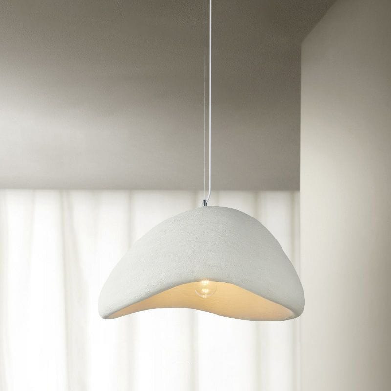 Modern Handmade Japanese Pendant Light for Home and Coffee White / 15.7 in (D40 cm) Norenza