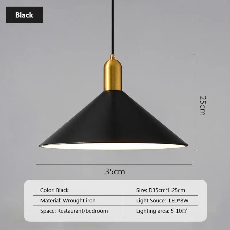 Modern Hanging Lamp with Iron Shade for Café and Bar Décor Black Norenza