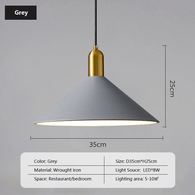 Modern Hanging Lamp with Iron Shade for Café and Bar Décor Gray Norenza