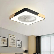Modern Intelligent LED Ceiling Fan with Remote Control Black Norenza