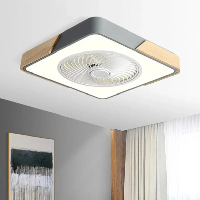 Modern Intelligent LED Ceiling Fan with Remote Control Gray Norenza