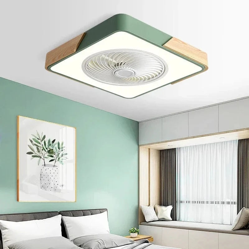 Modern Intelligent LED Ceiling Fan with Remote Control Green Norenza