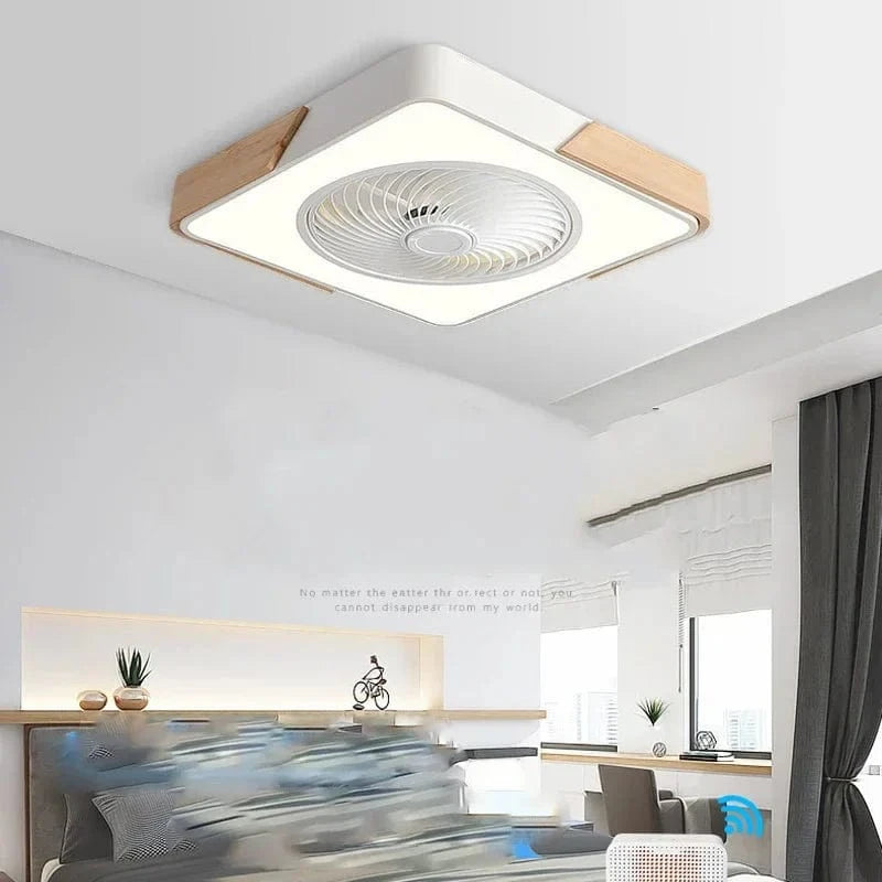 Modern Intelligent LED Ceiling Fan with Remote Control White Norenza