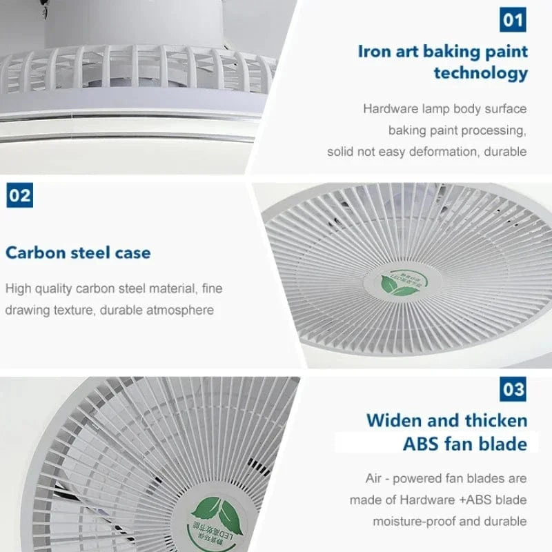 Modern Invisible LED Ceiling Fan with Remote Control Norenza