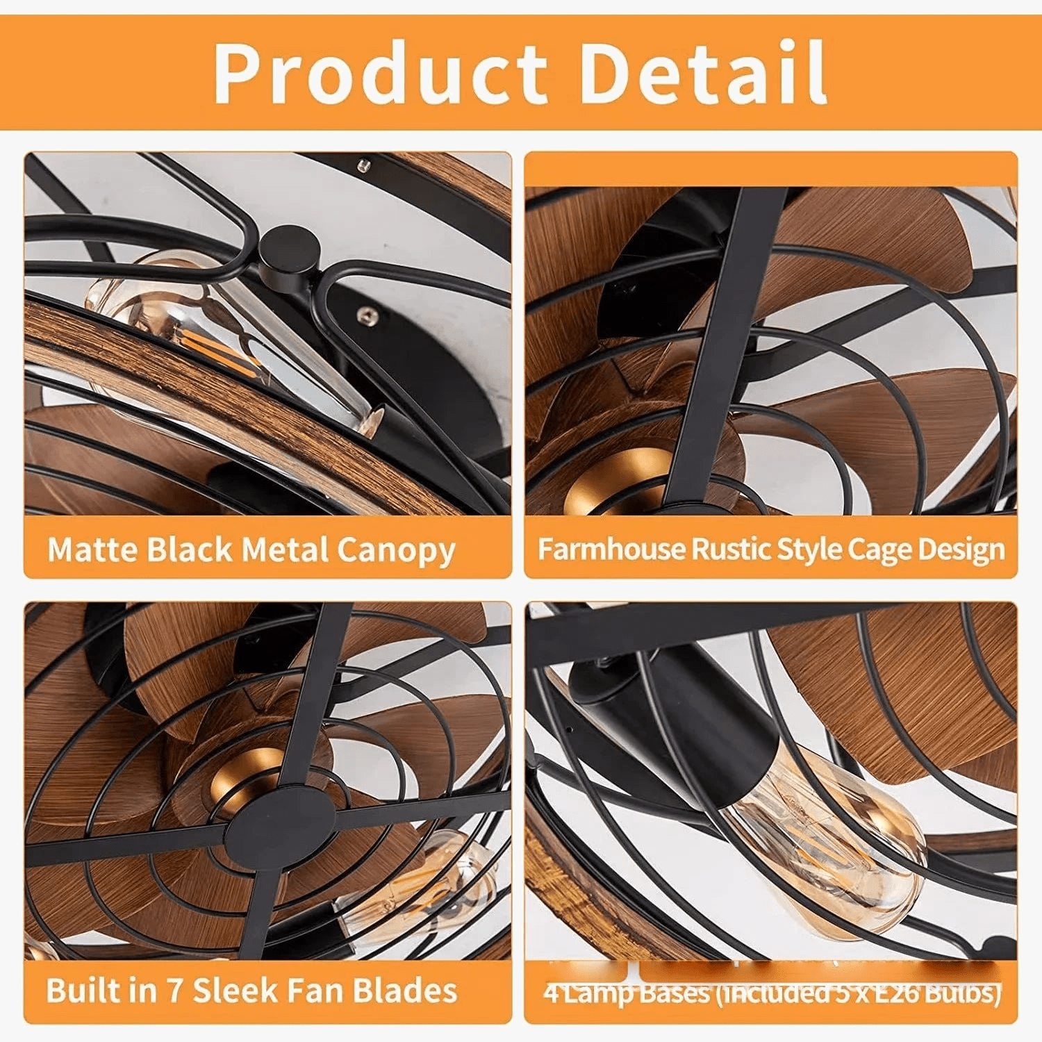 Modern Invisible Retro Light Ceiling Fan Norenza