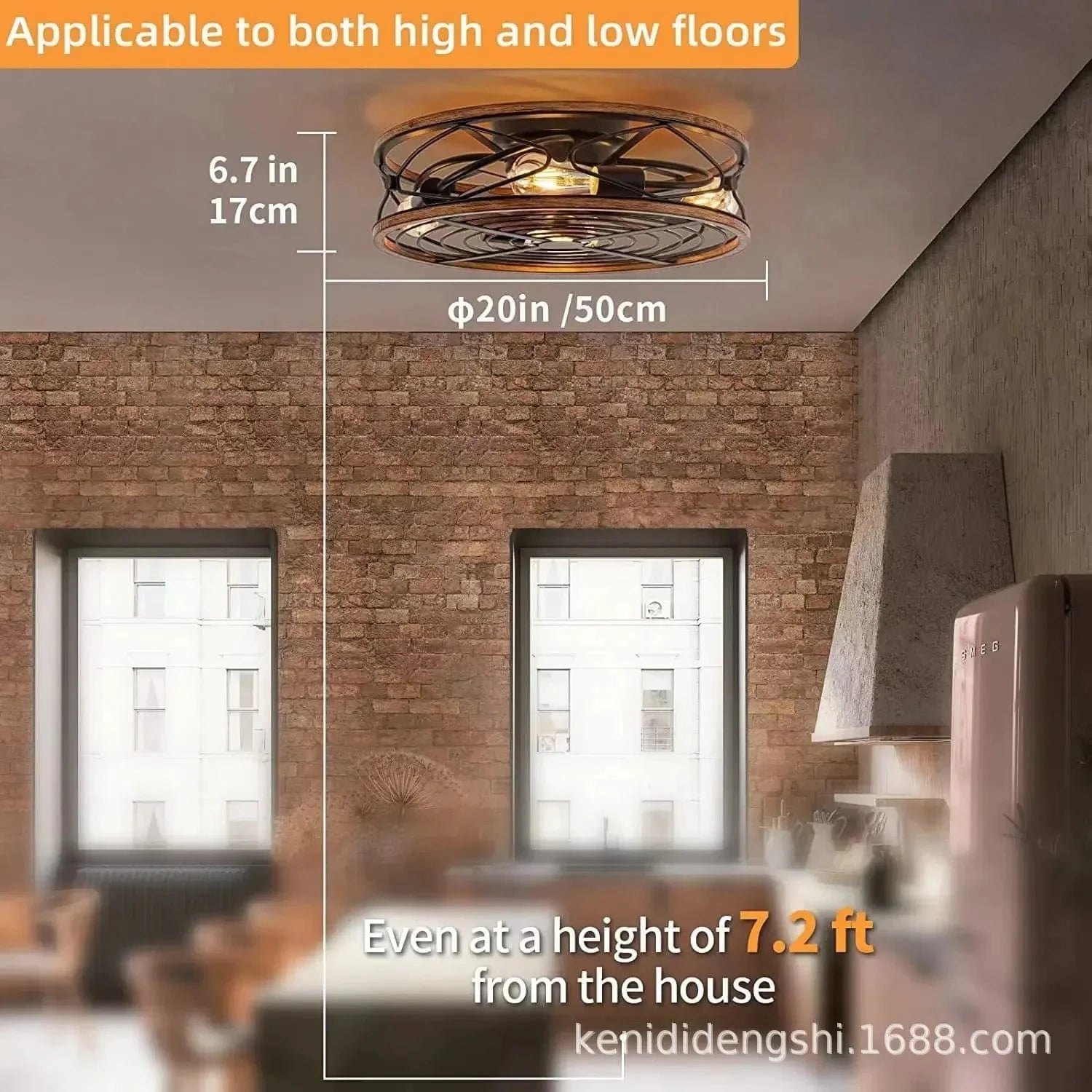 Modern Invisible Retro Light Ceiling Fan Norenza