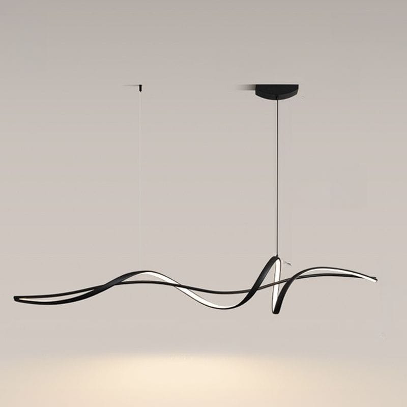 Modern LED Aluminum Chandelier for Dining Room - Simple Home Decor Black Norenza