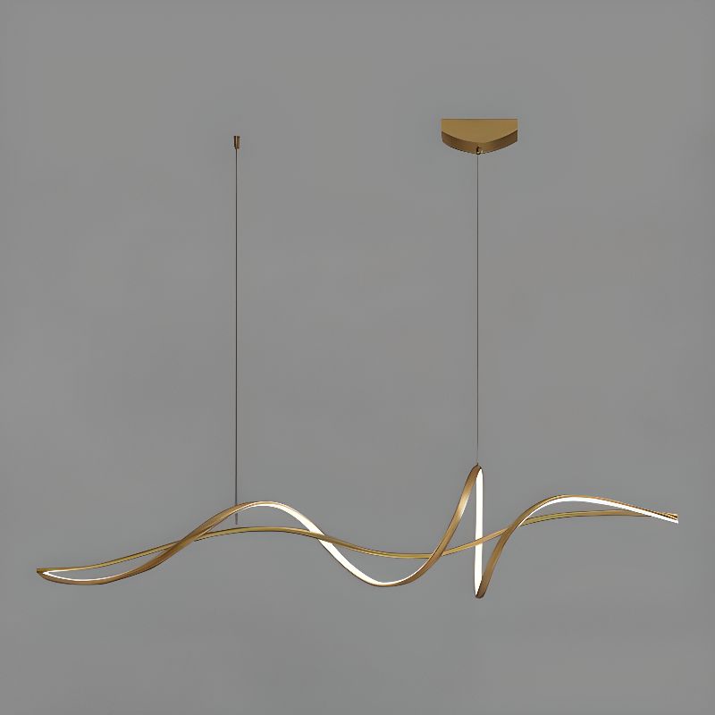 Modern LED Aluminum Chandelier for Dining Room - Simple Home Decor Gold Norenza