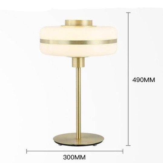 Modern LED Bedside Lamp with Round Shapes and Gold Base Norenza