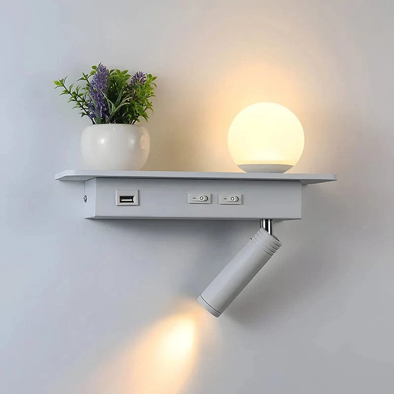 Modern LED Bedside Lamp with Switch and USB Port Norenza