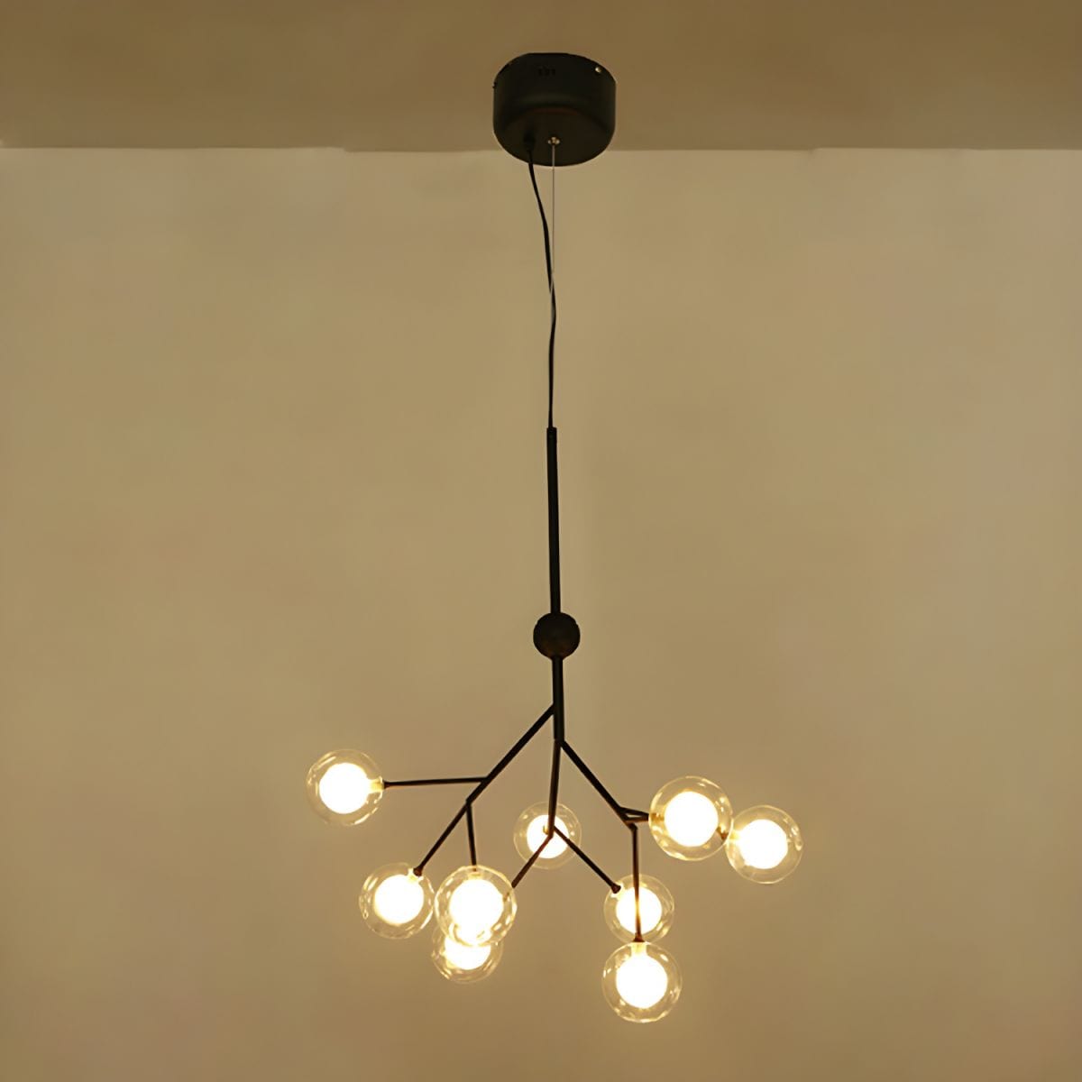 Modern LED Branch Tree Chandelier with Glass Orbs Black / 9 lights Norenza