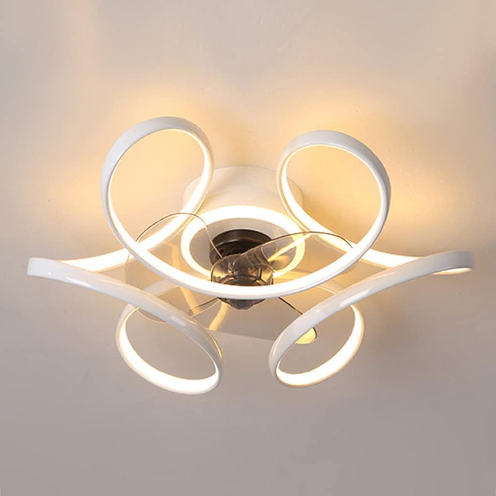 Modern LED Ceiling Fan Lamp with Remote Control White Norenza