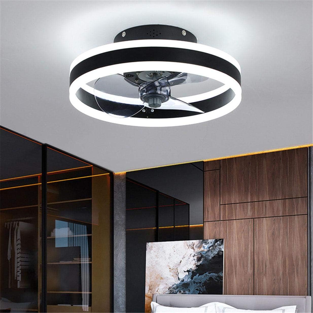Modern LED Ceiling Fan with Remote Control and 6 Speeds Black Norenza