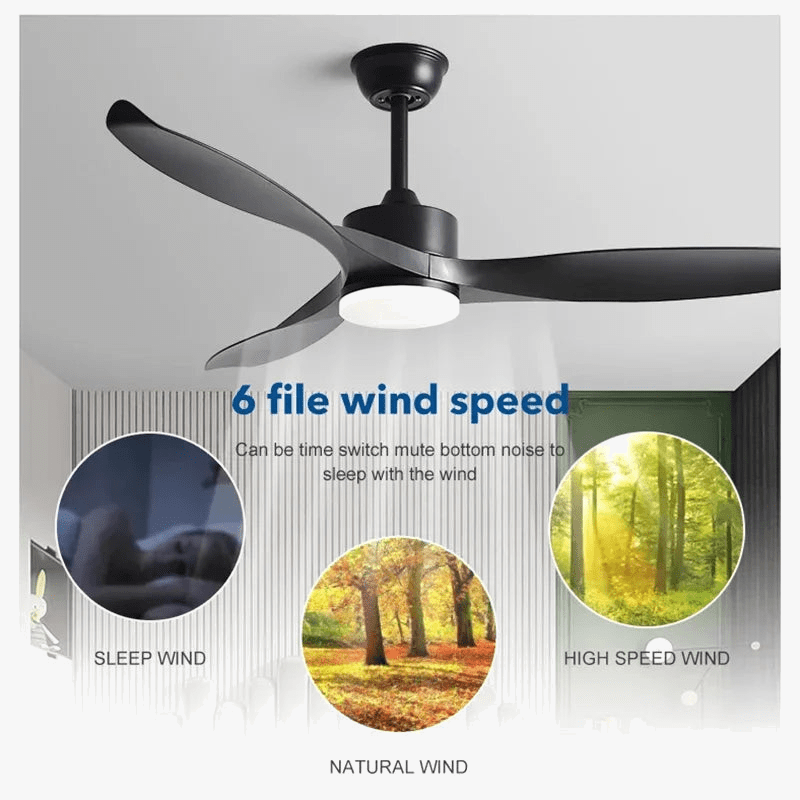 Modern LED Ceiling Fan with Remote Control and Light Norenza