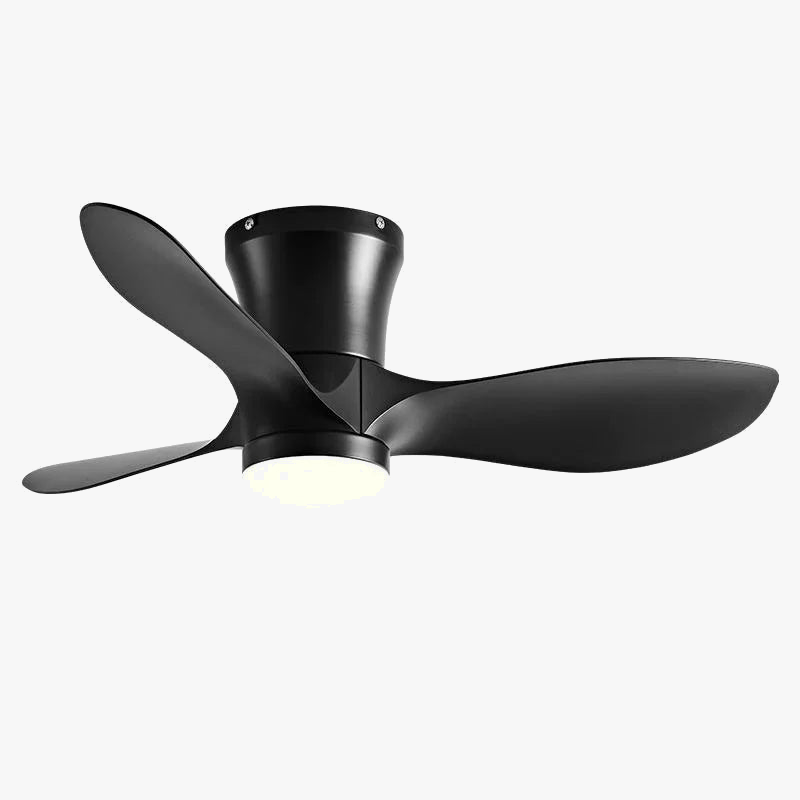 Modern LED Ceiling Fan with Remote Control and Synchronization Black Norenza
