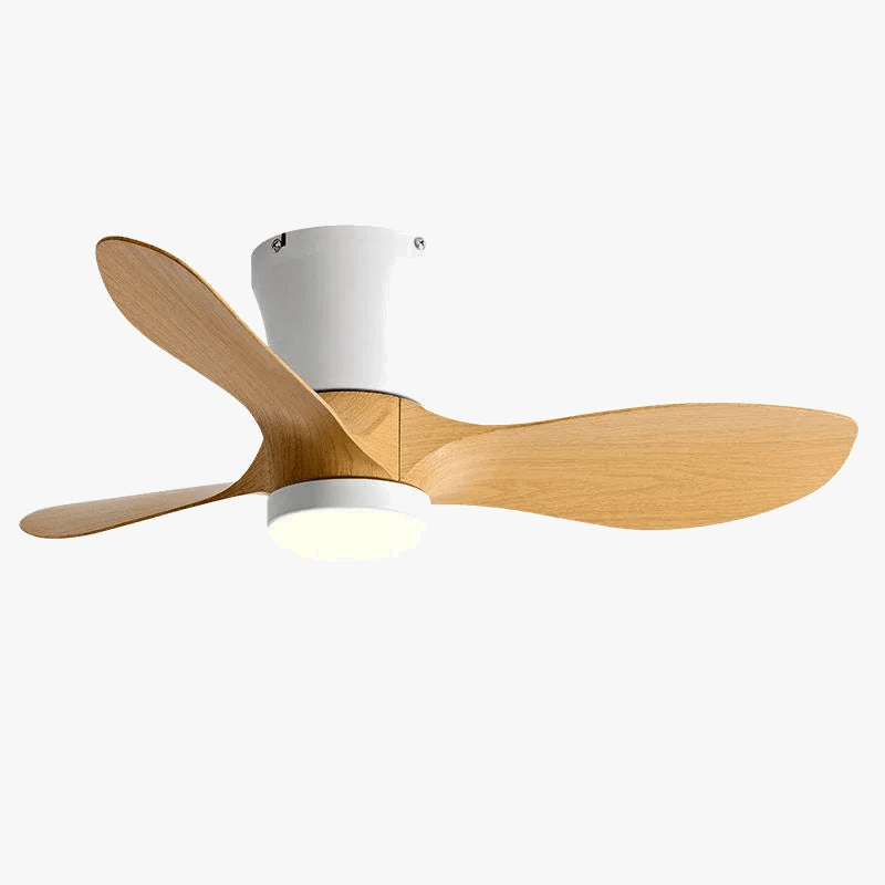 Modern LED Ceiling Fan with Remote Control and Synchronization Natural Wood Norenza