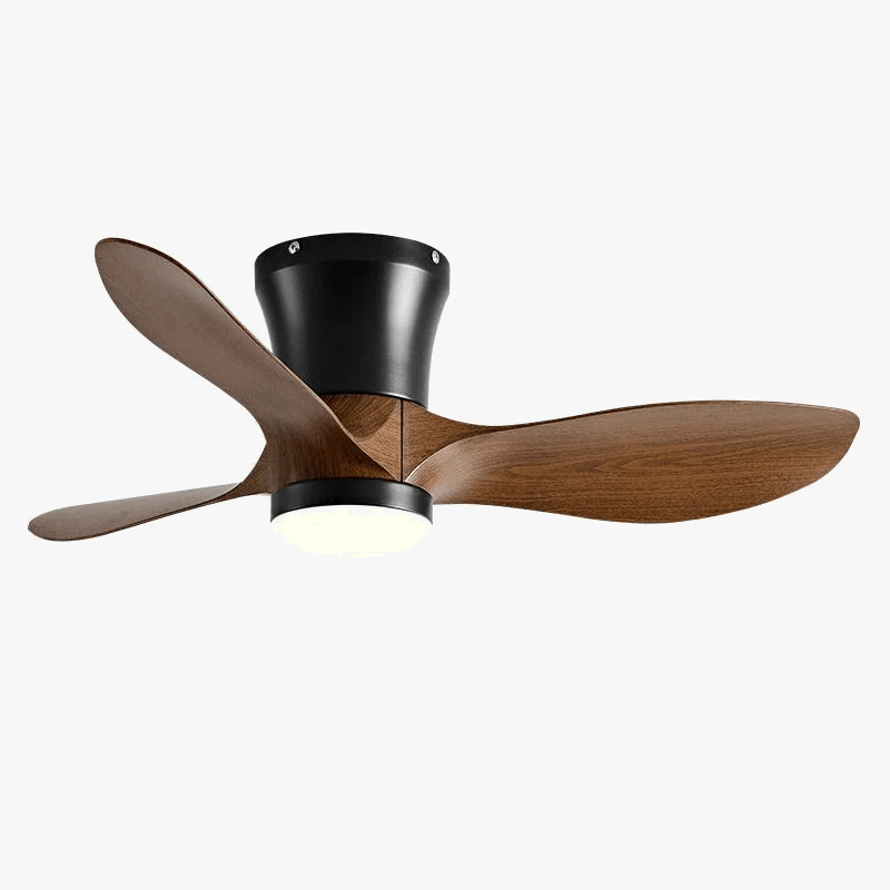 Modern LED Ceiling Fan with Remote Control and Synchronization Walnut Norenza