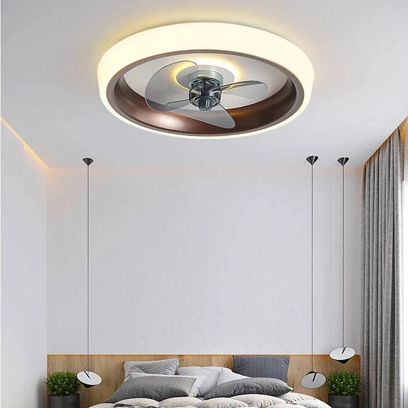 Modern LED Ceiling Fan with Remote Control - Creative & Practical Brown Norenza