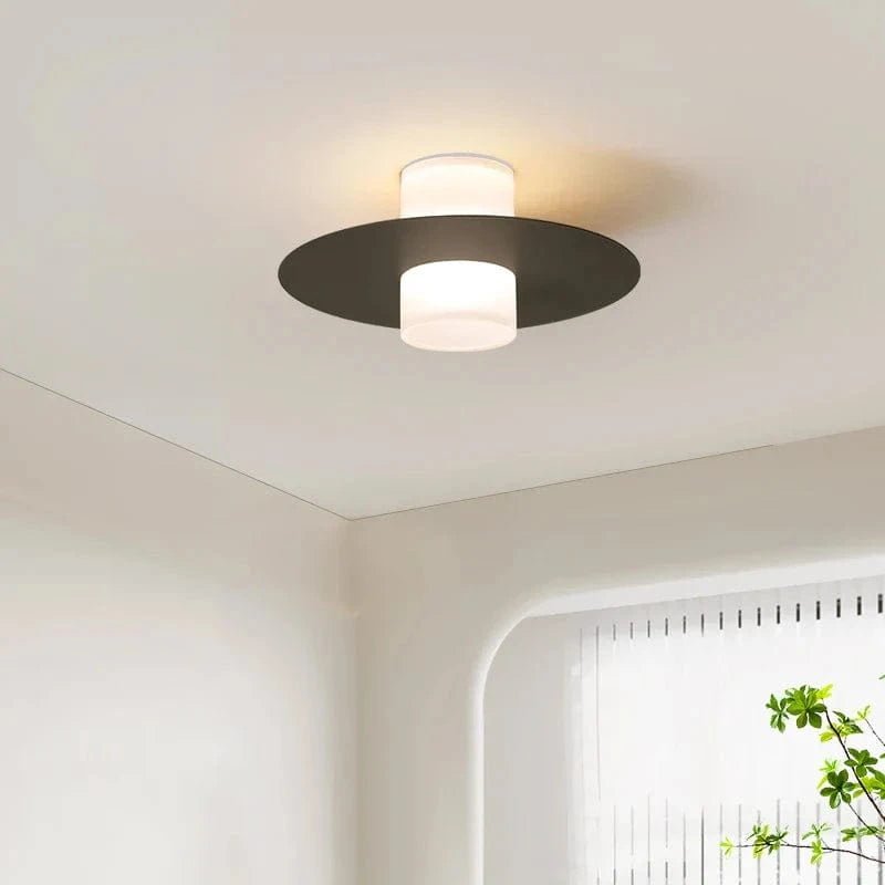 Modern LED Ceiling Light for Hallway, Living Room, Dining Room, Kitchen, Bedroom - Black & White Black Norenza
