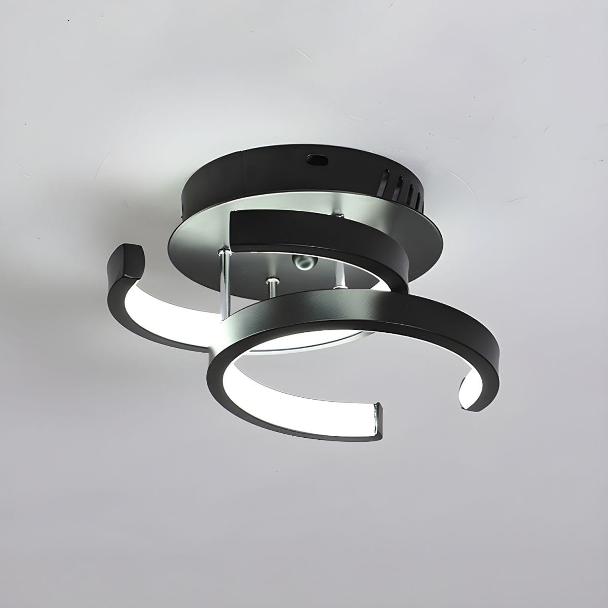 Modern LED Ceiling Light with Crossed Metal Arms Black Norenza