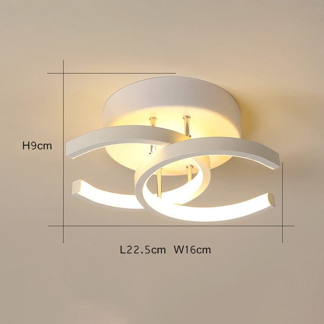 Modern LED Ceiling Light with Crossed Metal Arms Donatelo White Norenza