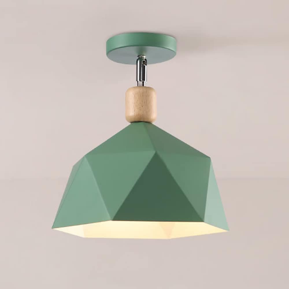 Modern LED Ceiling Light with Metal Shade - Garino Green Norenza