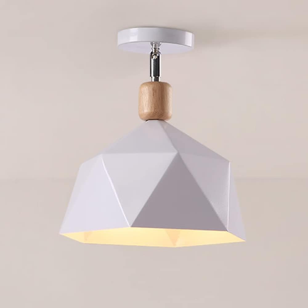 Modern LED Ceiling Light with Metal Shade - Garino White Norenza