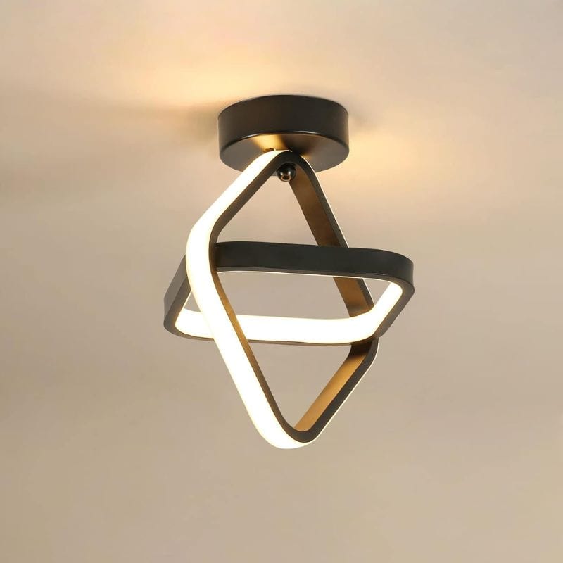 Modern LED Ceiling Light with Metal Square Black Norenza