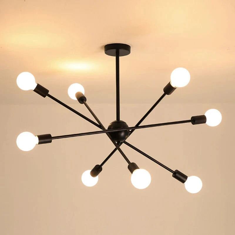 Modern LED Chandelier Light for Living Room and Bedroom Black / 8 lights Norenza