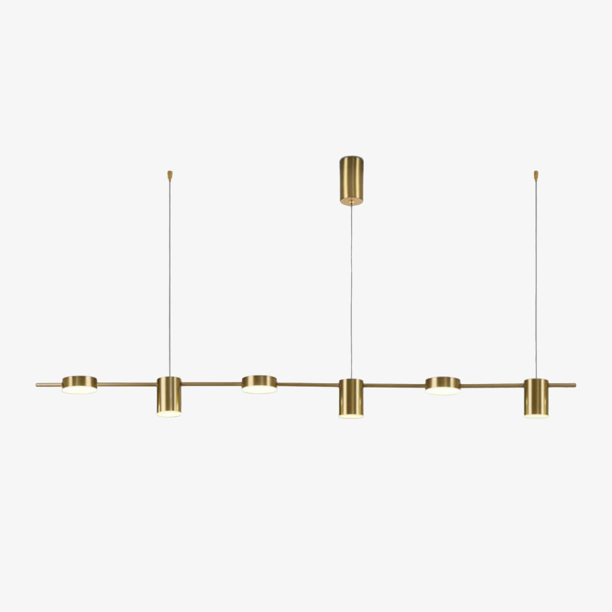 Modern LED Chandelier with Multiple Metal Spots - Ainoa Gold Norenza