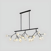 Modern LED Chandelier with Wooden Tree Branch Design Black Norenza